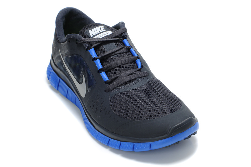 Hot Nike Free5.0 Men Shoes Black/White/Blue